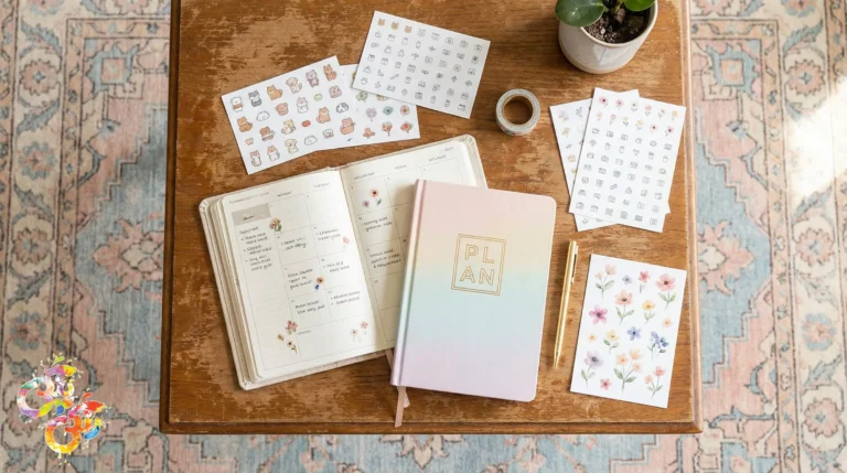 استیکر فانتزی دخترانه برای پلنر و دفتر با تم پاستلی