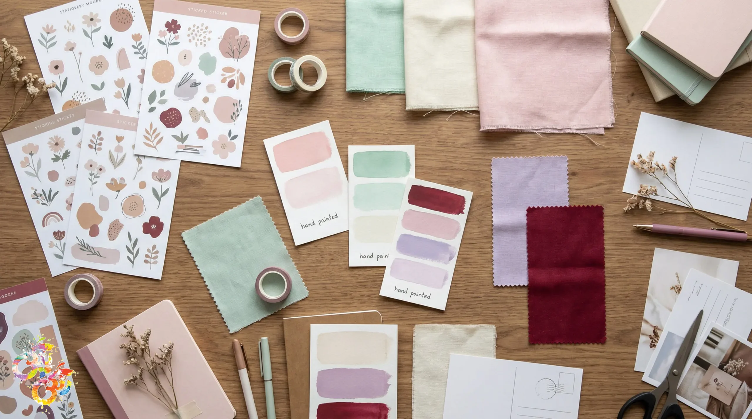 استیکر فانتزی دخترانه گل‌گلی و مینیمال برای ژورنال